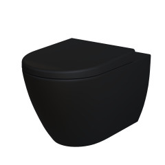 Унитаз Queen 113T20201R (570*360*400) ЧЁРНЫЙ МАТОВЫЙ подвесной БЕЗОБОДКОВЫЙ с толстой крышкой