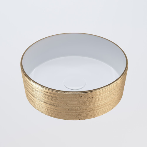 Раковина Grossman GR-5010GW (355*355*115) ЗОЛОТАЯ БЕЛАЯ внутри