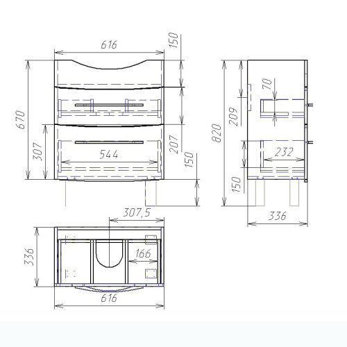 Тумба OWL 1975 Vessla stor 65, белый лак