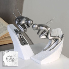 Casablanca, скульптура &quot;Горнолыжники&quot;, цвет бело-серебристый (продаются парой)