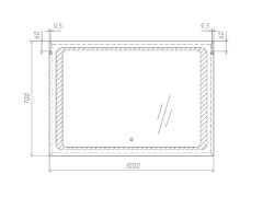 Зеркало Galaxy 100 alum с подсветкой Sansa