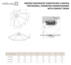 Душевая плита Radaway RadаDrain 79x79 пятиугольная