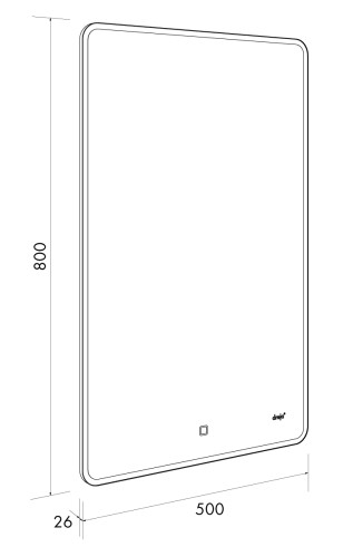 Зеркало POINT, 50x80 см, сенсорный выключатель, LED-подсветка
