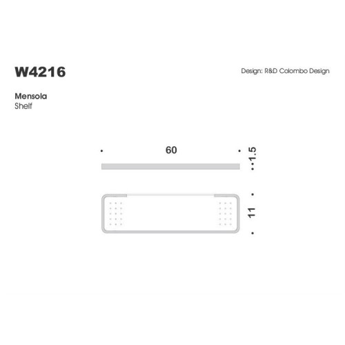 Стеклянная полка Colombo Design Time W4216.000