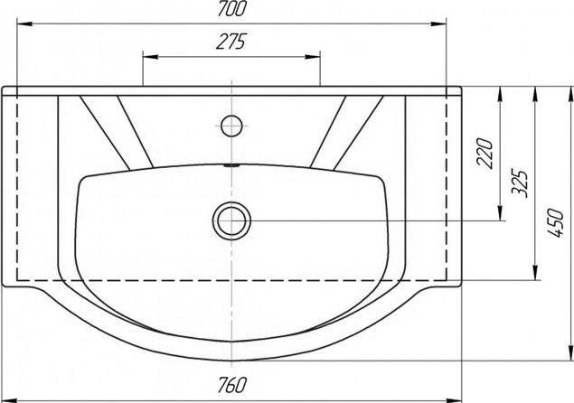 Тумба для комплекта Francesca Доминго 75 белый (2 дв)