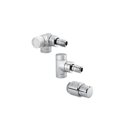 Набор Oventrop: Combi E, Вентиль Oventrop E трехосевой левое подключение, термоголовка Uni SH. хром