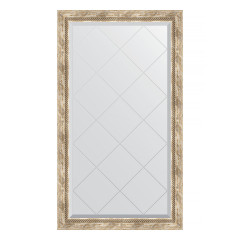 Зеркало настенное с гравировкой EVOFORM в багетной раме прованс с плетением, 73х128 см, BY 4220