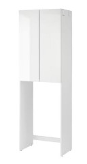 Шкаф Бриклаер Хелена над стиральной машинкой Высокий белый глянец