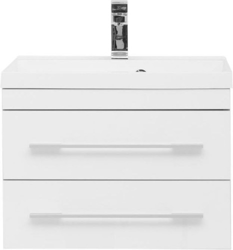 Тумба с раковиной Aquanet Верона NEW 58 белый (подвесная 2 ящика)