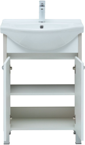 Тумба с раковиной Aquanet Донна 60 белый дуб/белый (2 дверцы)