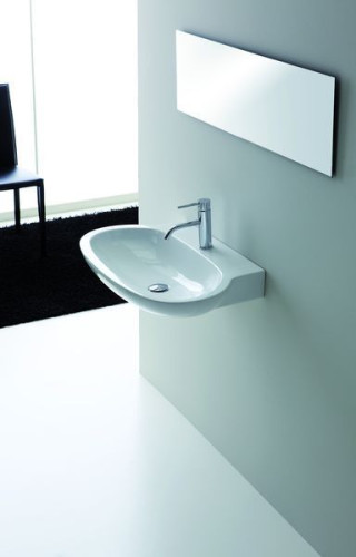 Neroceramica Bianca, раковина подвесная 60х44 + полупьедестал, цвет белый