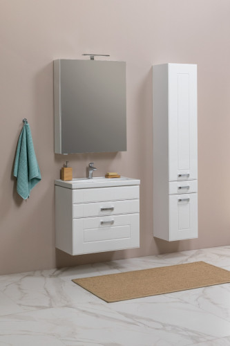 Тумба с раковиной Aquanet Рондо 60 белый антик (2 ящика)