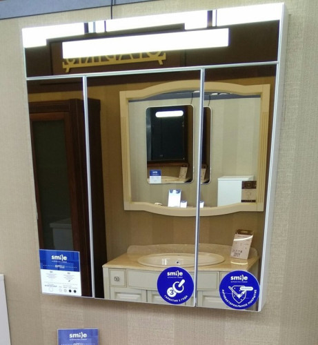 Зеркальный шкаф Smile Фреш 80 с подсветкой