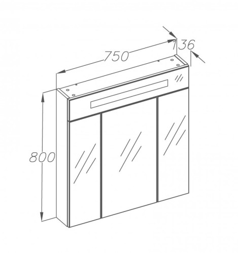 Зеркальный шкаф Smile Фреш 80 с подсветкой