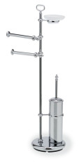 Stil Haus Elite, стойка: мыльница + полотенцедерж. + бумагодержатель + ёрш металлический, цвет хром