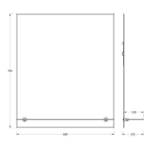 Зеркало настенное с фацетом и полочкой Attractive EVOFORM 60х70 см, BY 0505