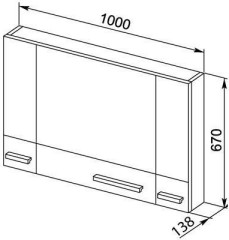 Зеркало-шкаф Aquanet Нота 100 венге