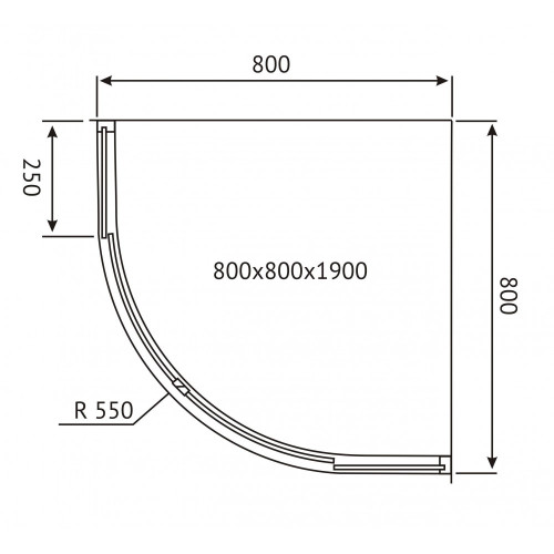 Душевой уголок BERGES SOLO R 800х800