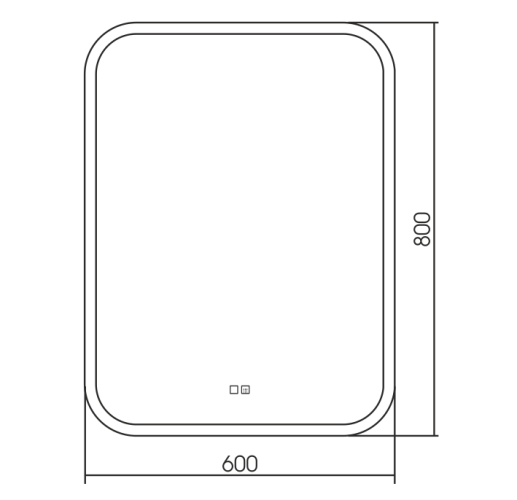 Stiv 600х800 - 2 (сенсорный выключатель, подогрев) зеркало