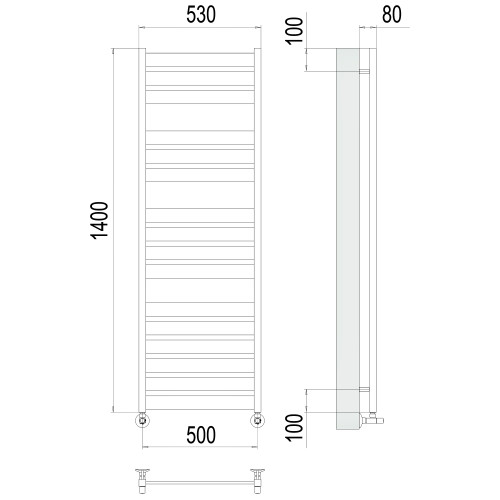 Полотенцесушитель TERMINUS Люкс Латте П16 500х1400 NEW