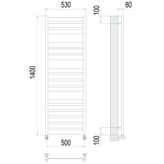 Полотенцесушитель TERMINUS Люкс Латте П16 500х1400 NEW
