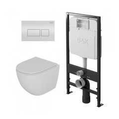 Комплект унитаза с инсталяцией и клавишей смыва D&amp;K Matrix DS1391601, белый