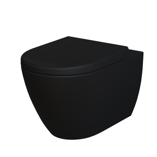 Унитаз Queen 113T20201R (570*360*400) ЧЁРНЫЙ МАТОВЫЙ подвесной БЕЗОБОДКОВЫЙ