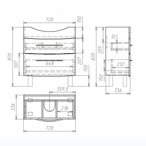 Тумба OWL 1975 Vessla stor 75, белый лак