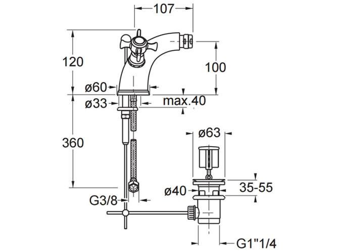 Смеситель для биде CRISTINA CANOVA CN31252