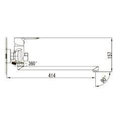 Смеситель для ванны с душем KAISER Sena (74155)