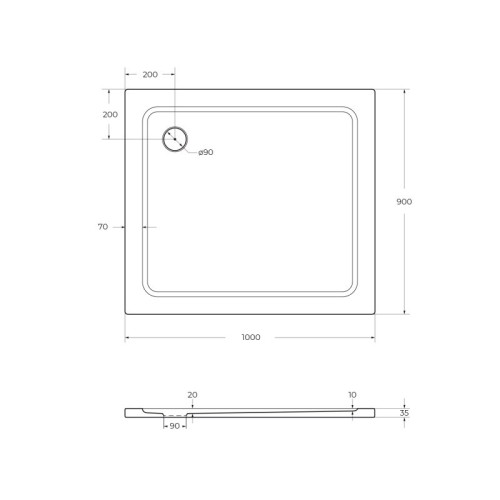 Передняя панель SMC поддона CEZARES TRAY-M-AH-100/90-SCR