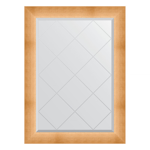 Зеркало настенное с гравировкой EVOFORM в багетной раме травленое золото, 76х104 см, BY 4521