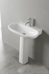 Neroceramica Bianca, раковина подвесная 60х44 + пьедестал, цвет белый