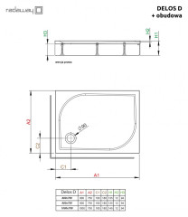 Акриловый поддон для душа Radaway Delos D 100x75x14