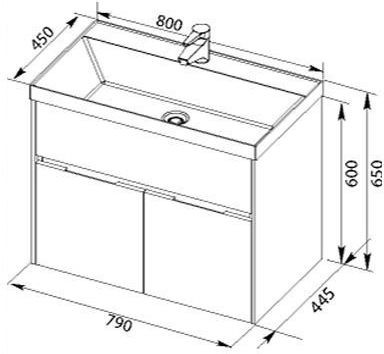 Тумба под раковину Aquanet Латина 80 белый