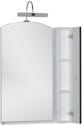 Зеркало-шкаф Aquanet Асти 65 черный (шкаф/полка)