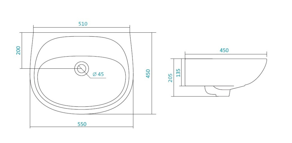 Раковина Santek "Анимо -55", белая (1.WH11.0.499)