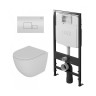 Комплект унитаза с инсталяцией и клавишей смыва D&K Matrix DS1391602, белый