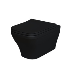 Унитаз Benefit 203T20201R (535*340*360) ЧЁРНЫЙ МАТОВЫЙ подвесной БЕЗОБОДКОВЫЙ с тонкой крышкой