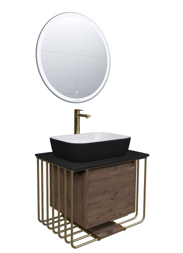 Раковина GR-4041BW (460*320*140) ЧЕРНАЯ БЕЛАЯ внутри