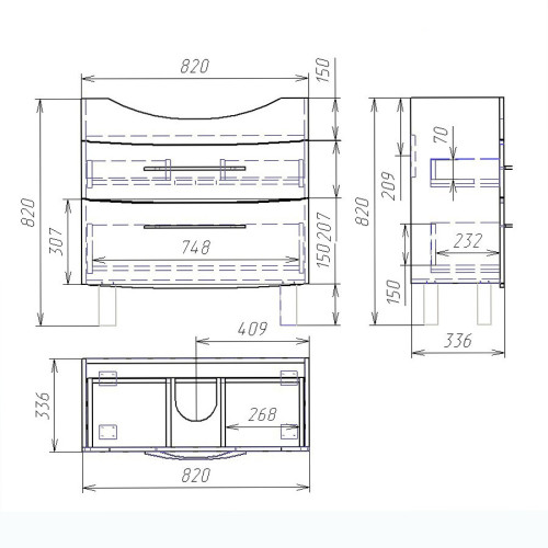 Тумба OWL 1975 Vessla stor 85, белый лак
