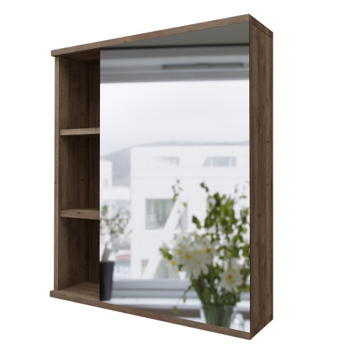 Шкаф-Зеркало Grossman ФОРТА-70 см универсал. темный дуб