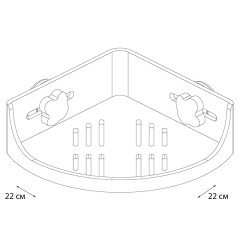 Полочка угловая Fixsen Grampus одноэтажная, белая (GR-3310)