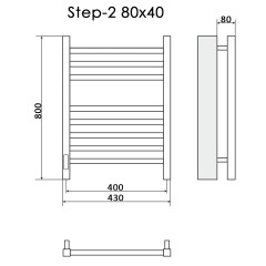 Полотенцесушитель Электрич.кабельный Ника STEP-2 80/40 RAL9016 белый матовый левый тэн