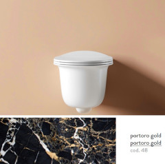 Унитаз Artceram CHIC подвесной 380*530 portoro gold