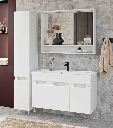 Зеркало Венеция Неаполь 100 белый матовый