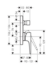 Смеситель для ванны Metropol, однорычажный, с рычаговой рукояткой, хром Hansgrohe 32546000