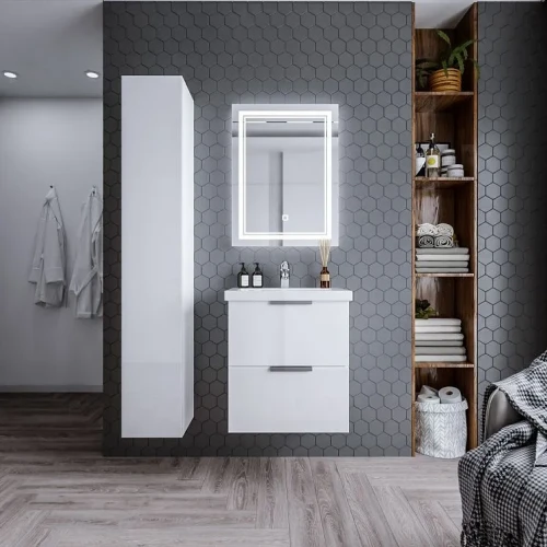 Пенал Бриклаер Хелена Высокий белый глянец