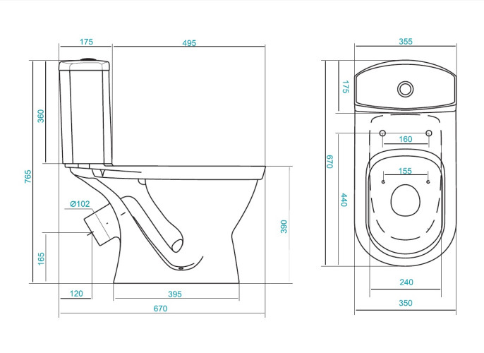 Унитаз-компакт Santek Алькор с сидением стандарт (1.WH30.2.140)