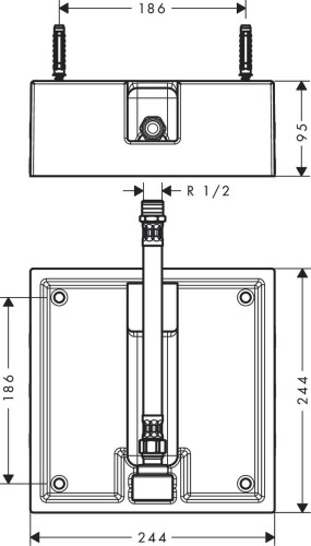 Скрытая часть верхнего душа Hansgrohe, 260×260 мм (26471180)